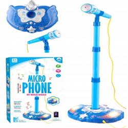 Vaikiškas mikrofonas su stovu - karaokė, Mėlynas
